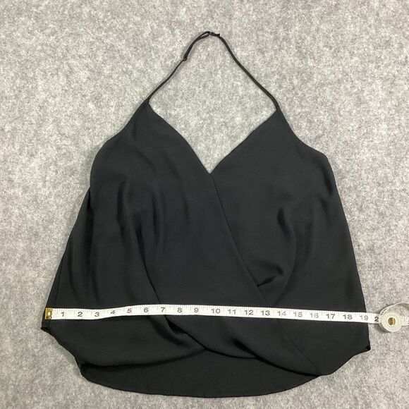 Aqua Black Halter V Neck Tank Blouse Size XS Slip On Camisole - Picture 7 of 8
